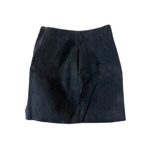 Black suede authentic leather skirt, mini skirt size M